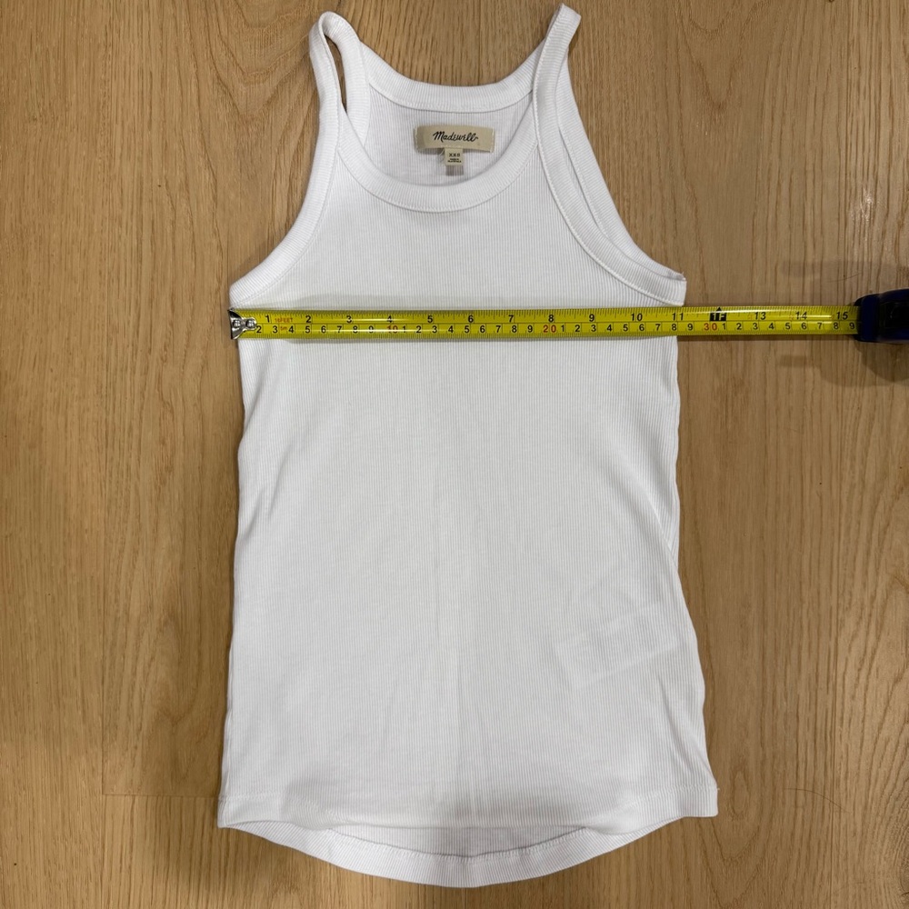 Madewell XXS Women’s White Ribbed Tank Top - Picture 3 of 6